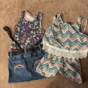 Girls romper and skirt set
